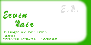 ervin mair business card